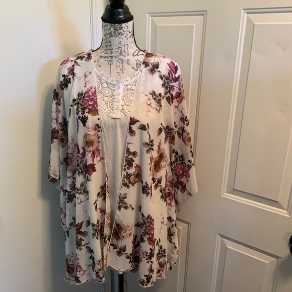 Emory Park Caley floral kimono size 2X. Stitch fix - Picture 3 of 8